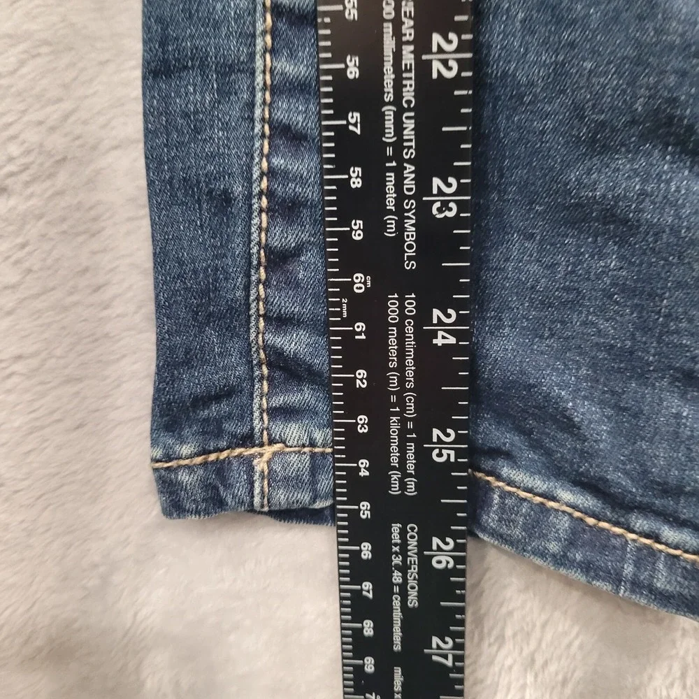 Seven7 Jeans Women's 12 Ankle Skinny Rhinestone‎ Distressed Medium Wash Stretch
